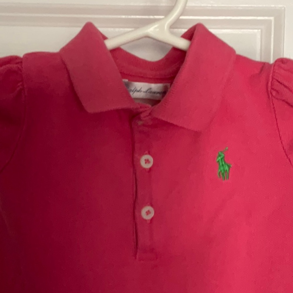 Polo by Ralph Lauren Kids Ruffle Hem Shirts - Deep Pink, Light Pink 9 months - Picture 3 of 9